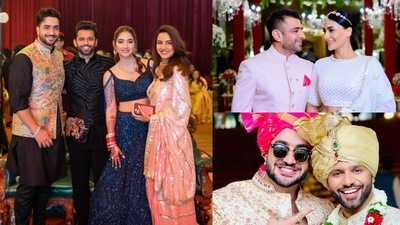 Rahul Vaidya and Disha Parmar's wedding was attended by many Bigg Boss 14 and Khatron Ke Khiladi contestants, including Rahul's friend Aly Goni, his girlfriend Jasmin Bhasin, Rakhi Sawant and more. Rahul Vaidya and Disha Parmar's wedding was attended by many Bigg Boss 14 and Khatron Ke Khiladi contestants, including Rahul's friend Aly Goni, his girlfriend Jasmin Bhasin, Rakhi Sawant and more.