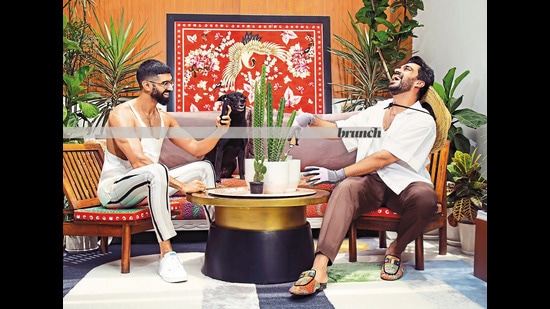 Designers Shivan Bhatiya, 37, and Narresh Kukreja, 35, were fashion students at NIFT who shared something of a love-hate relationship and aspired to start a resort wear brand that would help satiate their love for travel; Art direction by Amit Malik; On Narresh: Silk vest and linen pants, Shivan & Narresh; shoes, Adidas; On Shivan:Shirt, Uniqlo; trousers, Cos;mules, Shivan & Narresh (Shivamm Paathak) Designers Shivan Bhatiya, 37, and Narresh Kukreja, 35, were fashion students at NIFT who shared something of a love-hate relationship and aspired to start a resort wear brand that would help satiate their love for travel; Art direction by Amit Malik; On Narresh: Silk vest and linen pants, Shivan & Narresh; shoes, Adidas; On Shivan:Shirt, Uniqlo; trousers, Cos;mules, Shivan & Narresh (Shivamm Paathak)