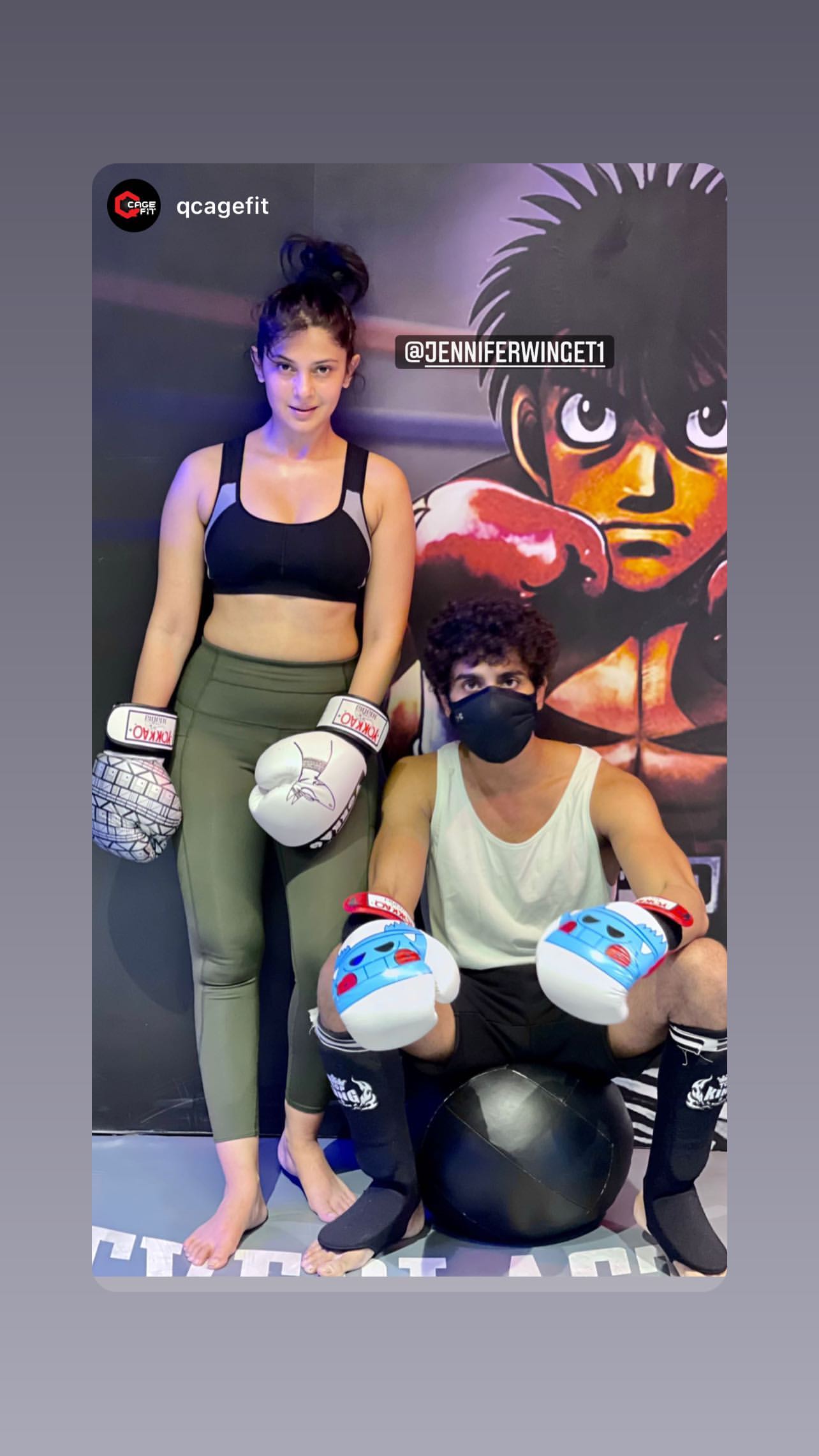 Jennifer Winget gives a glimpse of her boxing workout(Instagram/qcagefit) Jennifer Winget gives a glimpse of her boxing workout(Instagram/qcagefit)