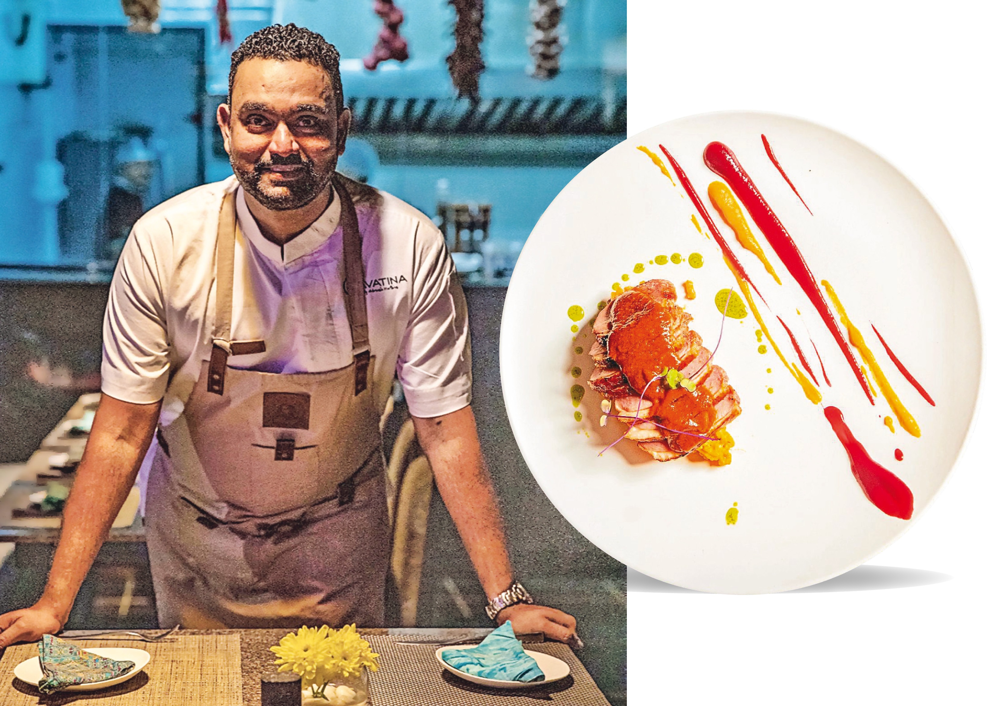 Chef Avinash fuses Goan flavours with flair and light presentation (inset) and does it all with passion Chef Avinash fuses Goan flavours with flair and light presentation (inset) and does it all with passion