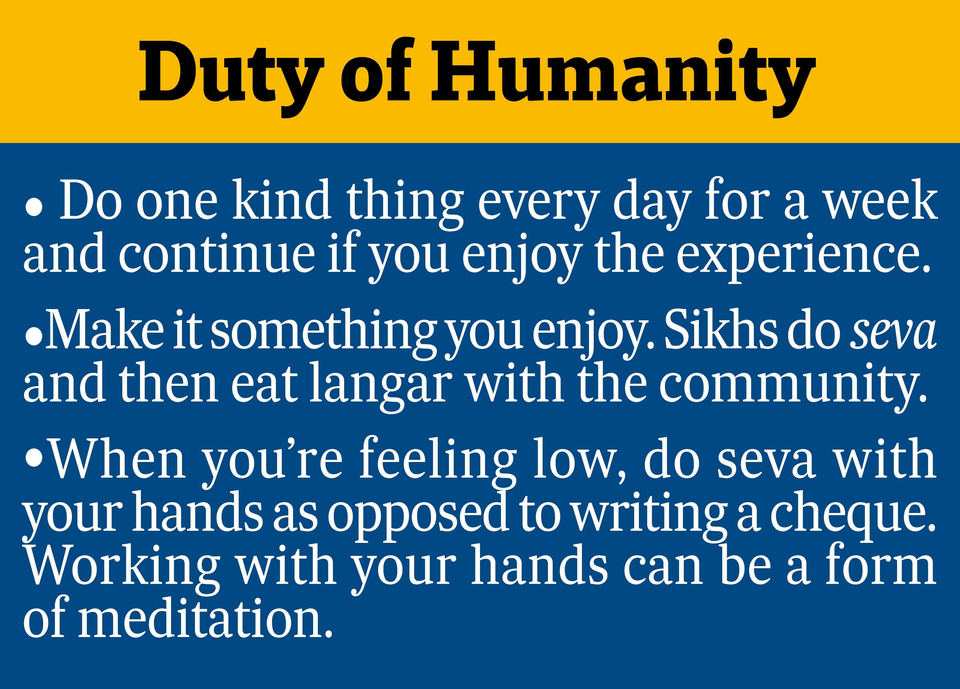 Why seva works Why seva works