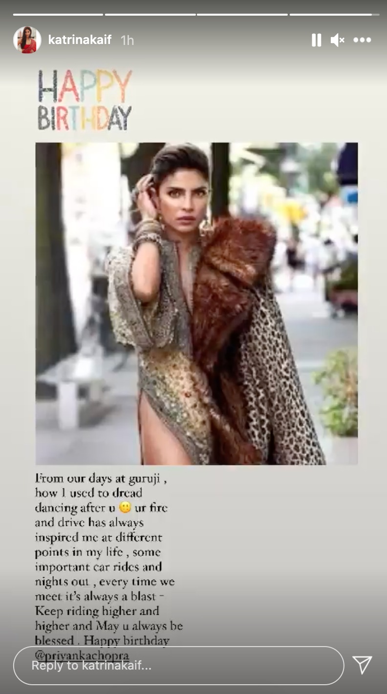 Katrina's post for Priyanka Chopra.