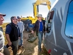 Jeff Bezos and others inspect Crew Capsule of Blue Origin in this file photo.(AP) Jeff Bezos and others inspect Crew Capsule of Blue Origin in this file photo.(AP)