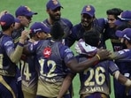 Players Kolkata Knight Riders in a huddle(IPL/Twitter) Players Kolkata Knight Riders in a huddle(IPL/Twitter)