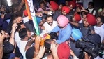 Newly-elected Punjab Pradesh Congress Committee president Navjot Singh Sidhu at his residence, in Patiala on Monday.(PTI Photo) Newly-elected Punjab Pradesh Congress Committee president Navjot Singh Sidhu at his residence, in Patiala on Monday.(PTI Photo)