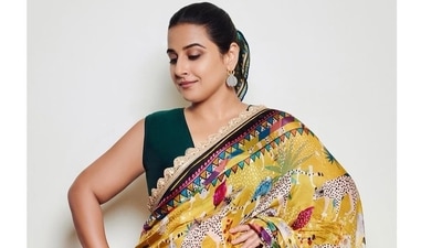 Most recently Vidya Balan decided to treat fans to a stunning series of throwback images of herself in a saree inspired by the elements of nature, her hair secured perfectly at the back with a bright coloured scarf. (Instagram) Most recently Vidya Balan decided to treat fans to a stunning series of throwback images of herself in a saree inspired by the elements of nature, her hair secured perfectly at the back with a bright coloured scarf. (Instagram)