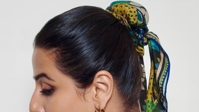 The scarf worn by Vidya had a similar print and the price of scarves by the brand ranges from <span class='webrupee'>₹</span>2,400 to <span class='webrupee'>₹</span>3,000. (Instagram) The scarf worn by Vidya had a similar print and the price of scarves by the brand ranges from <span class='webrupee'>₹</span>2,400 to <span class='webrupee'>₹</span>3,000. (Instagram)
