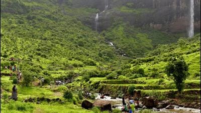 Pandavkada could be open this monsoon at Kharghar in Navi Mumbai. (HT file photo) Pandavkada could be open this monsoon at Kharghar in Navi Mumbai. (HT file photo)