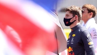 Red Bull driver Max Verstappen of the Netherlands stands on the grid before the start of the British Formula One Grand Prix, at the Silverstone circuit, in Silverstone, England, Sunday, July 18, 2021. (Lars Baron/Pool photo via AP) (AP) Red Bull driver Max Verstappen of the Netherlands stands on the grid before the start of the British Formula One Grand Prix, at the Silverstone circuit, in Silverstone, England, Sunday, July 18, 2021. (Lars Baron/Pool photo via AP) (AP)