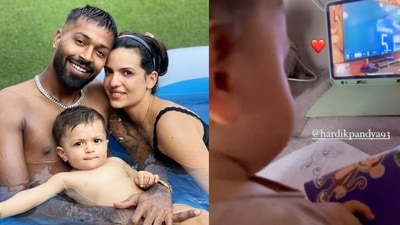 Natasa Stankovic and her family were seen cheering for Hardik Pandya as he and team India played against Sri Lanka. Natasa Stankovic and her family were seen cheering for Hardik Pandya as he and team India played against Sri Lanka.