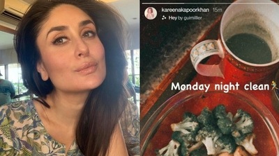 Kareena Kapoor shares a picture of her dinner.