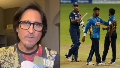 Ramiz Raja (L) analyses India vs Sri Lanka 1st ODI (HT Collage)