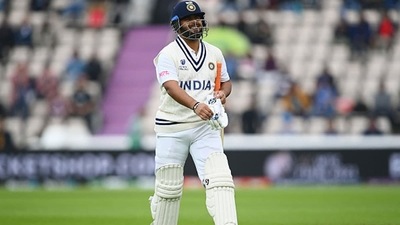 Rishabh Pant walks back after getting out in Southampton. (Getty Images) Rishabh Pant walks back after getting out in Southampton. (Getty Images)