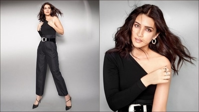Mimi: Kriti Sanon grooves to Param Sundari in black one-shoulder top, pants (Instagram/sukritigrover) Mimi: Kriti Sanon grooves to Param Sundari in black one-shoulder top, pants (Instagram/sukritigrover)