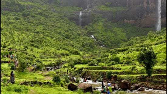 Pandavkada could be open this monsoon at Kharghar in Navi Mumbai. (HT file photo)