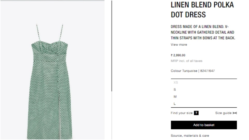 The Linen Blend Polka Dot Dress.(zara.com)