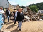 Days of extreme downpours caused devastating floods and killed more than 160 people in Germany last week. As the search operations for survivors continue, Germany is starting to count the financial cost of its worst natural disaster in almost 60 years.(WOLFGANG RATTAY /POOL /AFP)