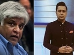 Aakash Chopra (R) reacts to Arjuna Ranatunga's (L) remark on Team India