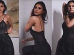 Mouni Roy sets Dubai on fire in sheer lacey deep neck top, black pants | Watch(Instagram/imouniroy) Mouni Roy sets Dubai on fire in sheer lacey deep neck top, black pants | Watch(Instagram/imouniroy)