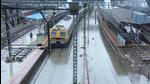 Thane railway station completed inundated due to incessant rain. (HT PHOTO) Thane railway station completed inundated due to incessant rain. (HT PHOTO)