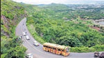 The Sant Dnyaneshwar palkhi travelling in the MSRTC’s Shivshahi bus crosses Dive ghat near Saswad on its way to Pandharpur on Monday for Ashashi Ekadashi. (HT) The Sant Dnyaneshwar palkhi travelling in the MSRTC’s Shivshahi bus crosses Dive ghat near Saswad on its way to Pandharpur on Monday for Ashashi Ekadashi. (HT)