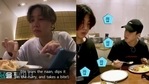 (L) BTS member J-Hope eating naan and curry. (R) Jimin and Jungkook eating a 'milky tofu' that fans believe is paneer. (L) BTS member J-Hope eating naan and curry. (R) Jimin and Jungkook eating a 'milky tofu' that fans believe is paneer.