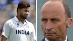 'Rishabh Pant at six in England is one place too high': Nasser Hussain talks India's potential line-up for upcoming Test series.(HT COLLAGE) 'Rishabh Pant at six in England is one place too high': Nasser Hussain talks India's potential line-up for upcoming Test series.(HT COLLAGE)