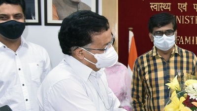 Health secretary Rajesh Bhushan will also show presentations on Covid-19 management. (ANI Photo)