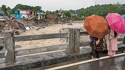 Rain damages several houses at Chaitru, near Dharmshala. (AP) Rain damages several houses at Chaitru, near Dharmshala. (AP)