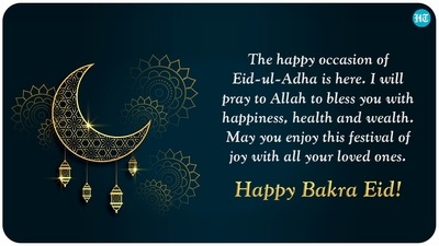 The happy occasion of Eid-ul-Adha is here. I will pray to Allah to bless you with happiness, health and wealth. May you enjoy this festival of joy with all your loved ones. Happy Bakra Eid! The happy occasion of Eid-ul-Adha is here. I will pray to Allah to bless you with happiness, health and wealth. May you enjoy this festival of joy with all your loved ones. Happy Bakra Eid!