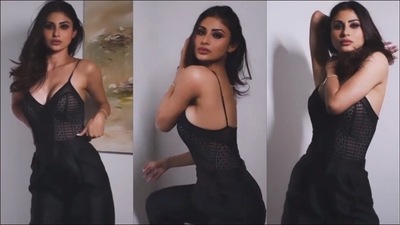 Mouni Roy sets Dubai on fire in sheer lacey deep neck top, black pants | Watch (Instagram/imouniroy) Mouni Roy sets Dubai on fire in sheer lacey deep neck top, black pants | Watch (Instagram/imouniroy)