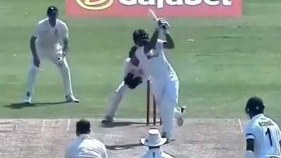 Hanuma Vihari gets dismissed in the practice match against County Select XI. (Twitter/Durham Cricket)