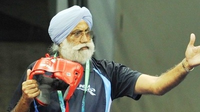 Punching new letters in Boxing history: Dronacharya Sandhu on India's chances. (TWITTER) Punching new letters in Boxing history: Dronacharya Sandhu on India's chances. (TWITTER)