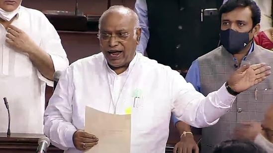 Mallikarjun Kharge made a direct comparison between the coronavirus lockdown and demonetisation, insisting that both were imposed overnight and the government was unprepared for it. (ANI Photo/ RSTV)