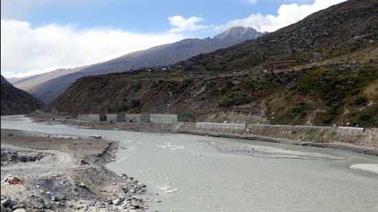 A view of Sissu village in the distance at the North Portal of the Atal Tunnel. (Aqil Khan/HT) A view of Sissu village in the distance at the North Portal of the Atal Tunnel. (Aqil Khan/HT)