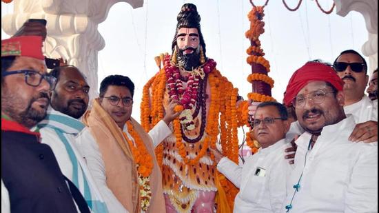 A Parshuram temple inaugurated by SP leader Abhishek Mishra in Ballia district of eastern UP. (Sourced)