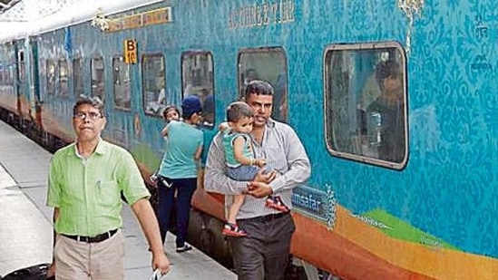An AC3-tier coach in a Humsafar Express train (HT File Photo)