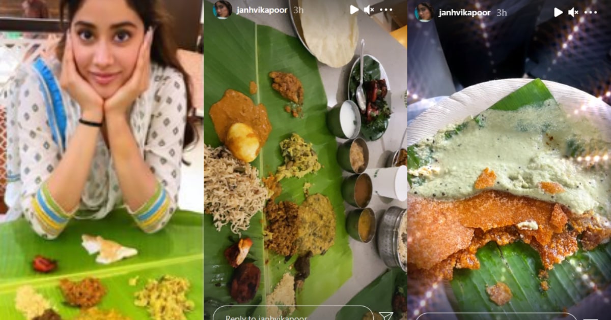 Janhvi Kapoor shares pictures of her South Indian lunch. Janhvi Kapoor shares pictures of her South Indian lunch.