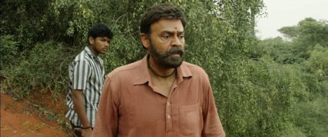 Venkatesh, who is known for doing light-hearted roles, puts in an earnest performance in Narappa as a beleaguered father.