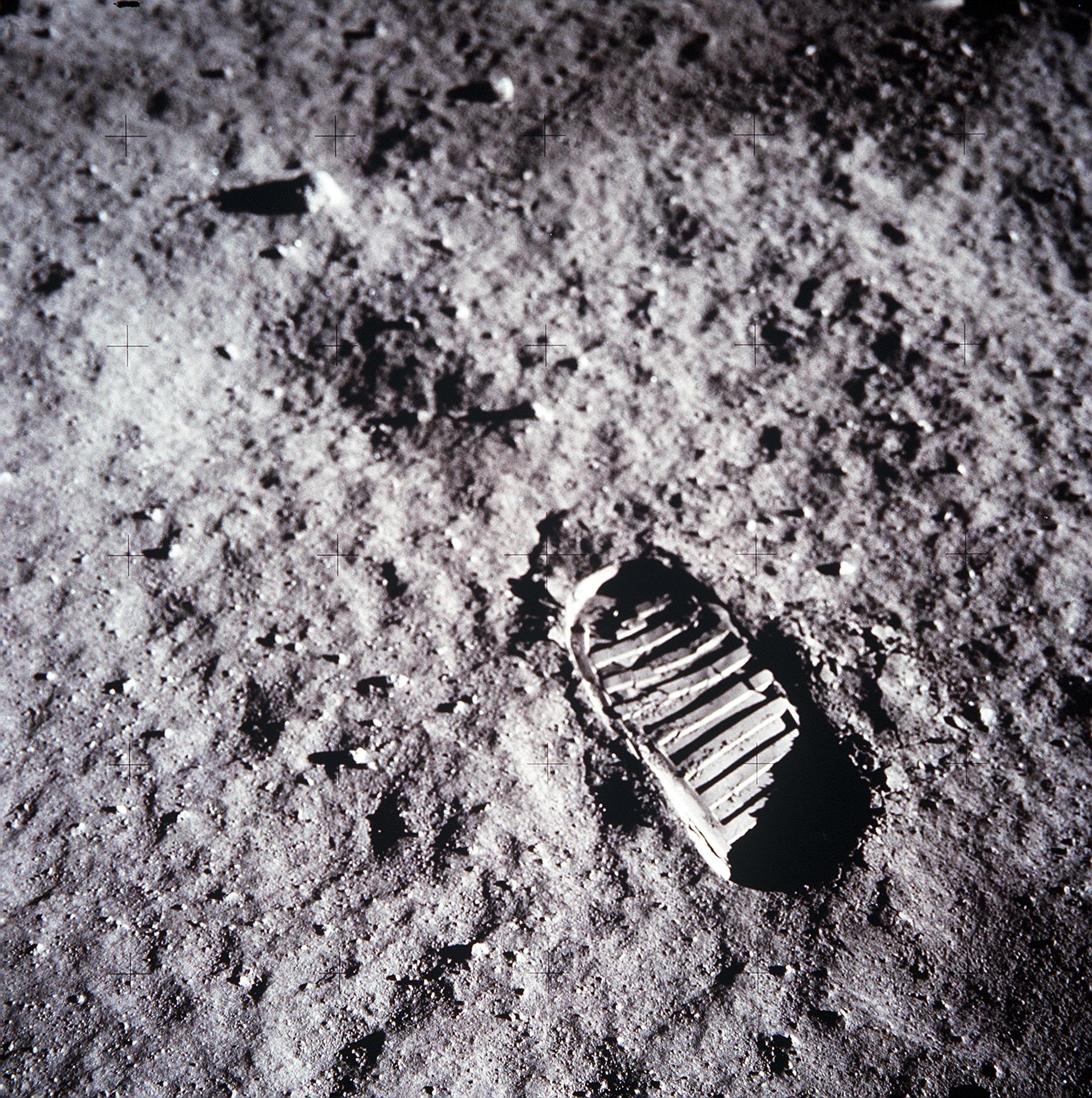 Buzz Aldrin's footprint on the moon.  (NASA)