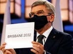 President of the International Olympic Committee Thomas Bach announces Brisbane as the 2032 Summer Olympics host city during the 138th IOC Session at Hotel Okura on July 21, 2021 in Tokyo, Japan. President of the International Olympic Committee Thomas Bach announces Brisbane as the 2032 Summer Olympics host city during the 138th IOC Session at Hotel Okura on July 21, 2021 in Tokyo, Japan.