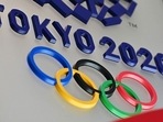 The logo for the Tokyo Olympic Games. 