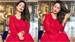 Eid Mubarak: Hina Khan pairs <span class='webrupee'>₹</span>6k chikankari gharara set with bold red lips(Instagram/@therealhinakhan) Eid Mubarak: Hina Khan pairs <span class='webrupee'>₹</span>6k chikankari gharara set with bold red lips(Instagram/@therealhinakhan)