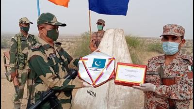 The ceremony is seen as an enhanced confidence-building measure in the backdrop of ongoing ceasefire between both the countries. (Sourced) The ceremony is seen as an enhanced confidence-building measure in the backdrop of ongoing ceasefire between both the countries. (Sourced)