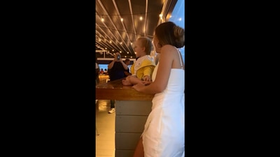 The image shows the boy showing his ‘muscles’. (Instagram/@milestones_pediatrics)