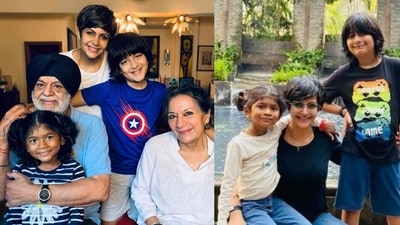 Mandira Bedi shares a picture with her family.