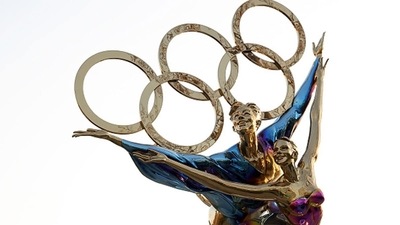 A sculpture depicts Olympic figure skaters for the 2022 Beijing Winter Olympics. (Getty Images) A sculpture depicts Olympic figure skaters for the 2022 Beijing Winter Olympics. (Getty Images)
