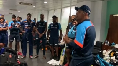 Rahul Dravid speaks in the dressing room after 2nd ODI (BCCI/screengrab)