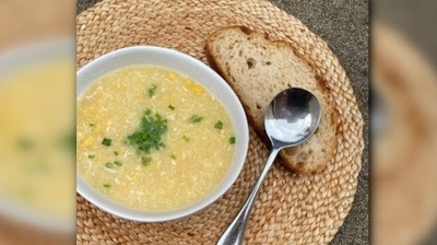 Chinese chicken and corn soup: The perfect starter for any family gathering. With just limited ingredients, you can make this thick soup in just 15 minutes. (Instagram/@dezi_cooks) Chinese chicken and corn soup: The perfect starter for any family gathering. With just limited ingredients, you can make this thick soup in just 15 minutes. (Instagram/@dezi_cooks)