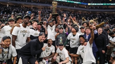 The Milwaukee Bucks celebrate their championship win. (NBA.com) The Milwaukee Bucks celebrate their championship win. (NBA.com)